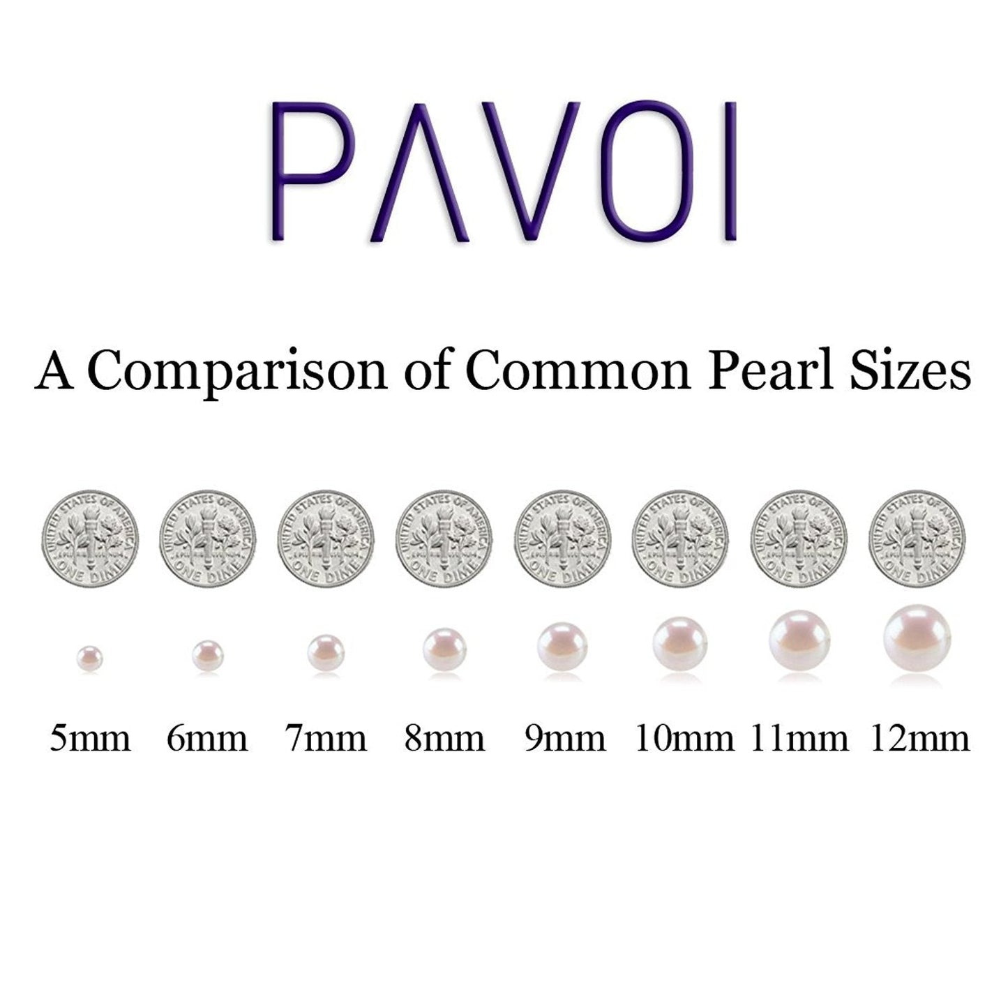 PAVOI 925 Sterling Silver Round White Simulated Shell Pearl Necklace Strand | Pearl Choker Necklace | Jewelry for Women - 16" Length (8mm)