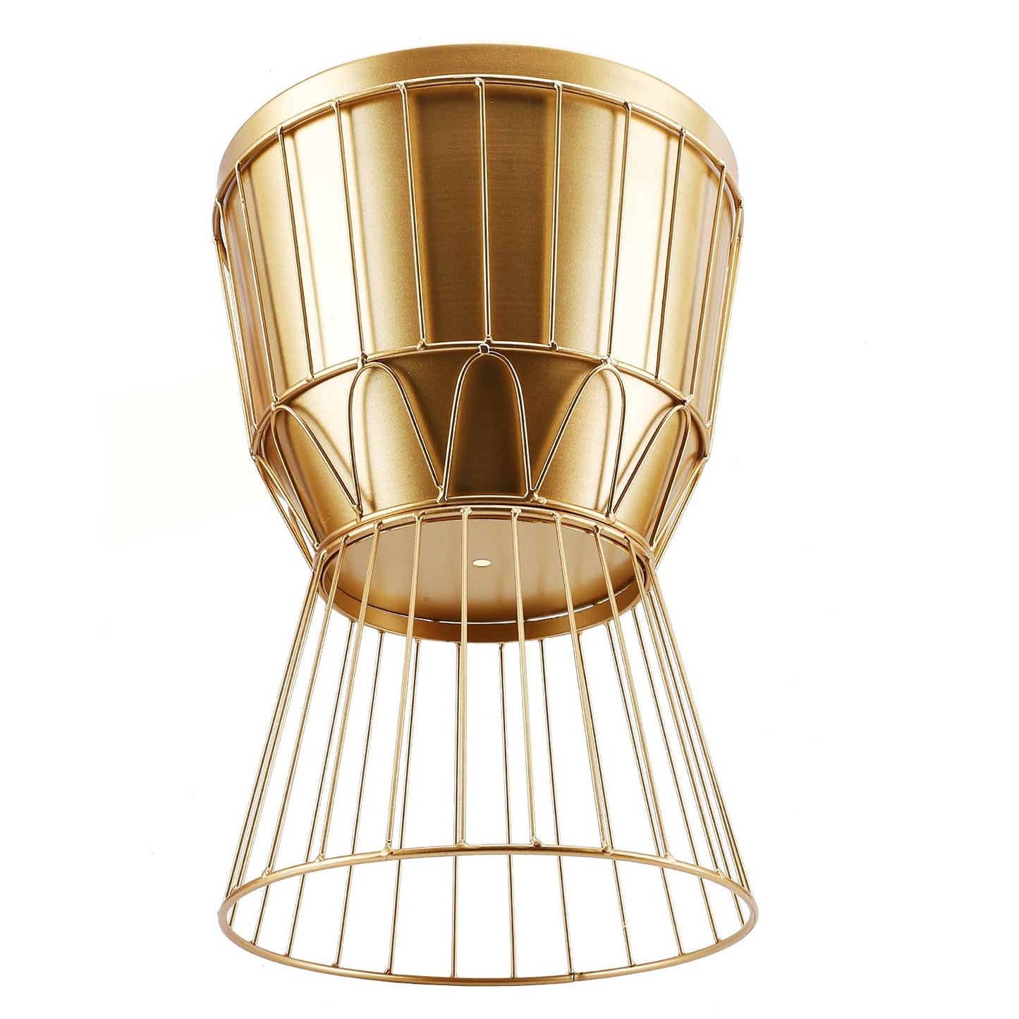 MSTFLOR Metal Planter Stand with Pot 12" - Decorative Gold Plant Stand Holder Flower Potted Rack for Corner Display, Living Room, Office, Indoor, Modern Home Decor - 17.5" Tall