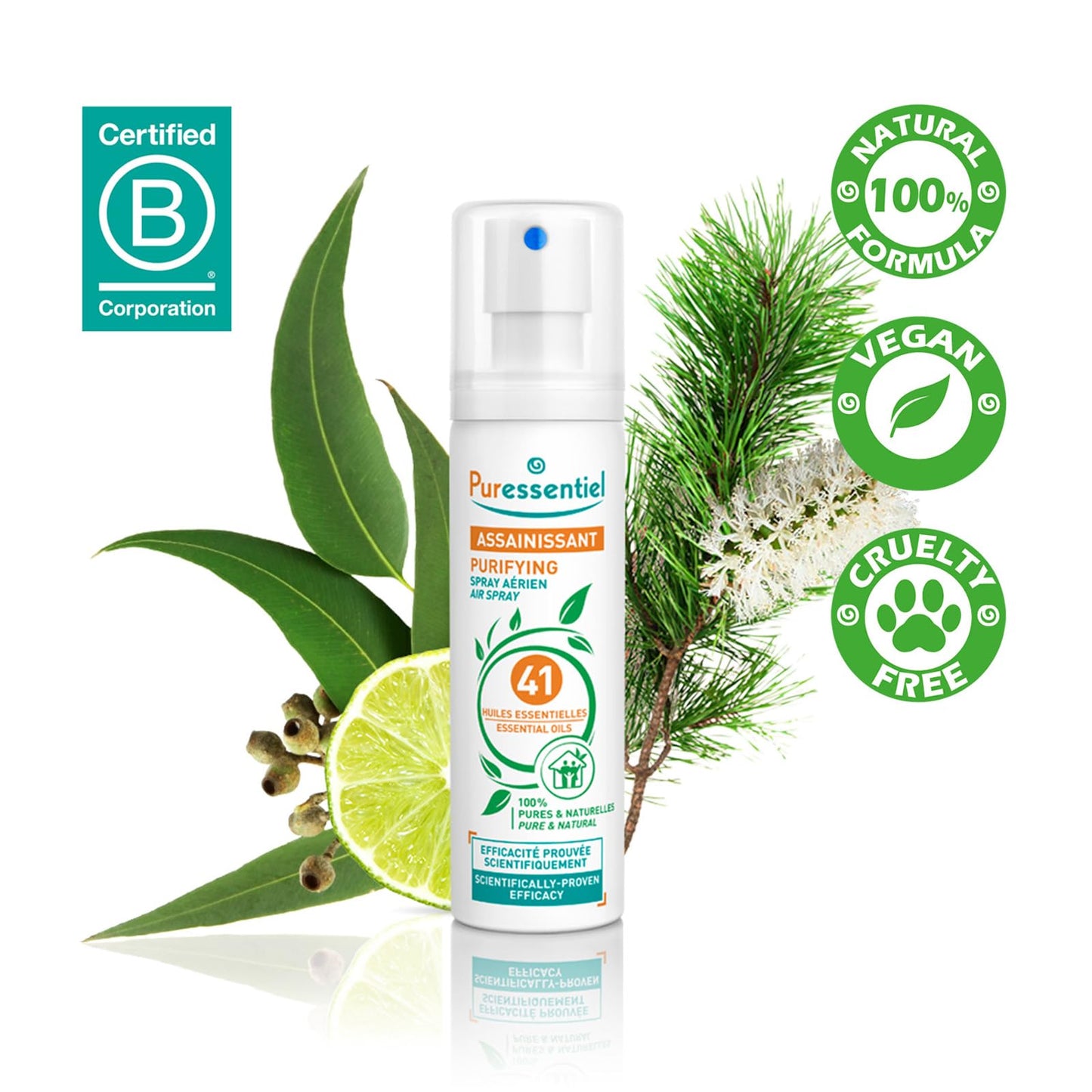 Puressentiel Purifying Air Spray 200 ml – 100% Natural Room Spray – Air Purifier – Air Freshener – Odour Eliminator – Organic Essential Oils – For Your Home, Car & Office – Lasts Over 6 Months