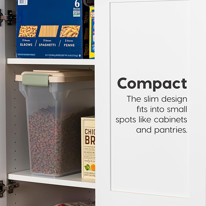 IRIS USA Dog Food Storage Container, Airtight Lid, Versatile Pet Food Bin