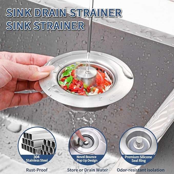 3-in-1 Kitchen Sink Drain Strainer