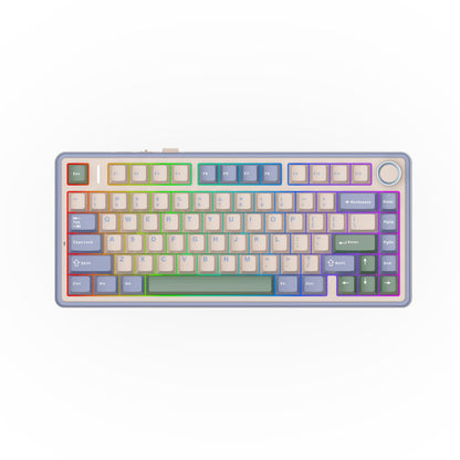 EPOMAKER x Aula F75 Gasket Mechanical Keyboard, 75% Wireless Hot Swappable Gaming Keyboard with Five-Layer Padding&Knob, Bluetooth/2.4GHz/USB-C, RGB (Light Blue, LEOBOG Reaper Switch)