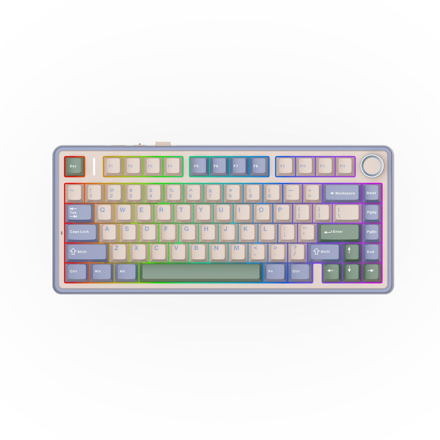EPOMAKER x Aula F75 Gasket Mechanical Keyboard, 75% Wireless Hot Swappable Gaming Keyboard with Five-Layer Padding&Knob, Bluetooth/2.4GHz/USB-C, RGB (Light Blue, LEOBOG Reaper Switch)
