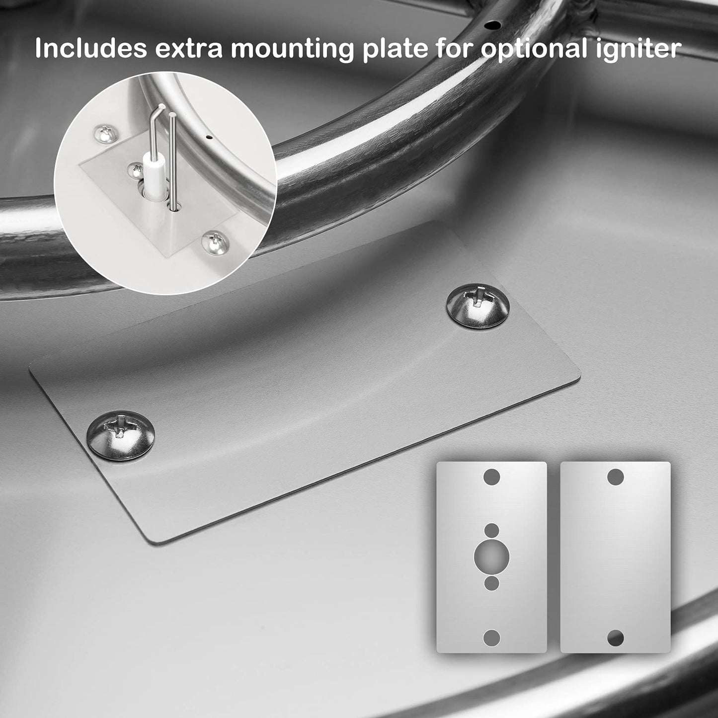 Stanbroil 31 Inch Drop-in Round Gas Fire Pit Kit with Spark Ignition Kit, 304 Stainless Steel Gas Firepit Burner Insert for DIY Fire Pit Table, Max 296,000 BTU - Natural Gas Version