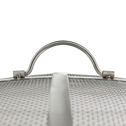Sunnydaze Round Fire Pit Screen Cover - 40-Inch Stainless Steel Mesh Fire Pit Spark Screen - Spark Lid Top Cover with Handle