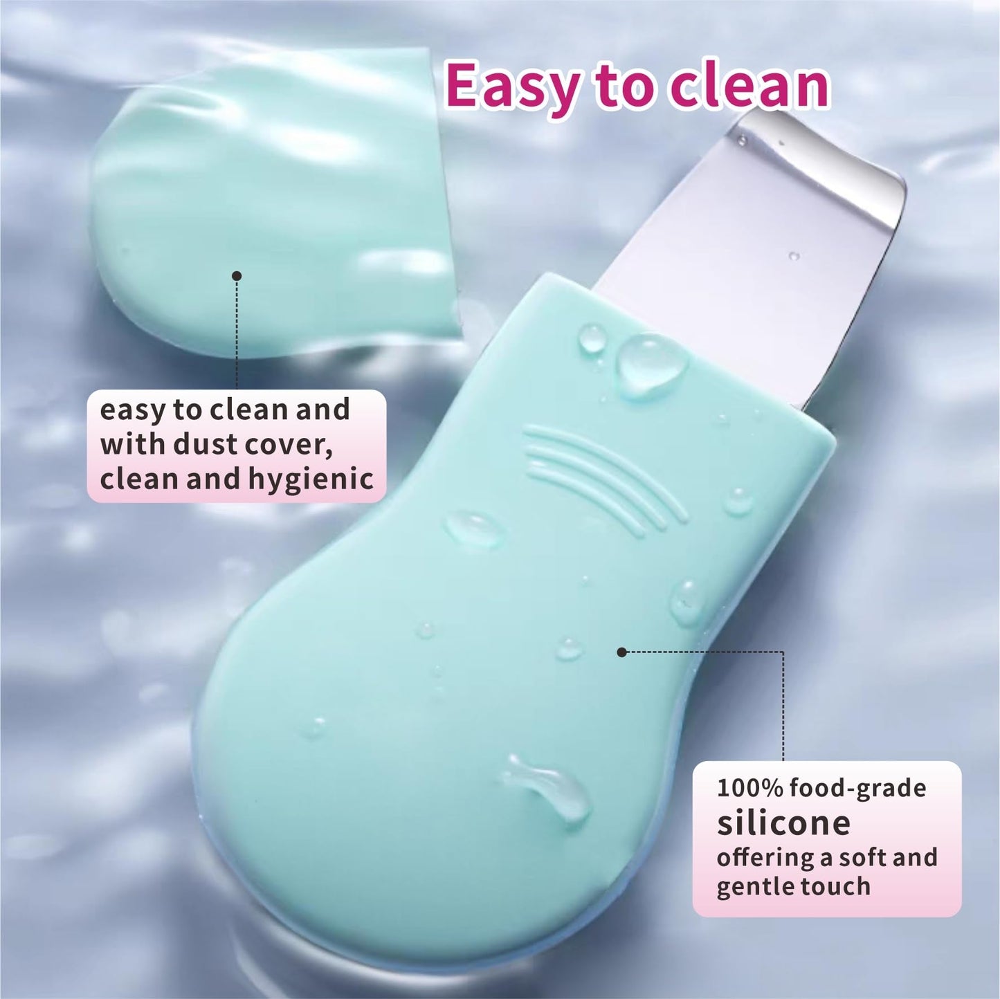 REVEX Silicone Nose Blackhead Remover Tool Set,Blackhead Scraper Tool,2Pcs Pore Cleaning Brush, Face Scrubber Skin Spatula, Pore Scrubber for Deep Cleansing,Face Exfoliator Scrubber for Women Men