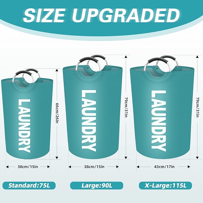 StorageRight 75L Large Laundry Basket, Laundry Hamper, Dirty Clothes Hamper