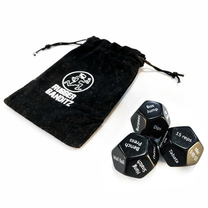 Rubberbanditz - Fitness Dice for Exercise & Workouts | Three Engaging 12-Sided Full Body Workout Dice | Ideal for Crossfit, Home Workouts, and Gyms | Fun Workout Equipment