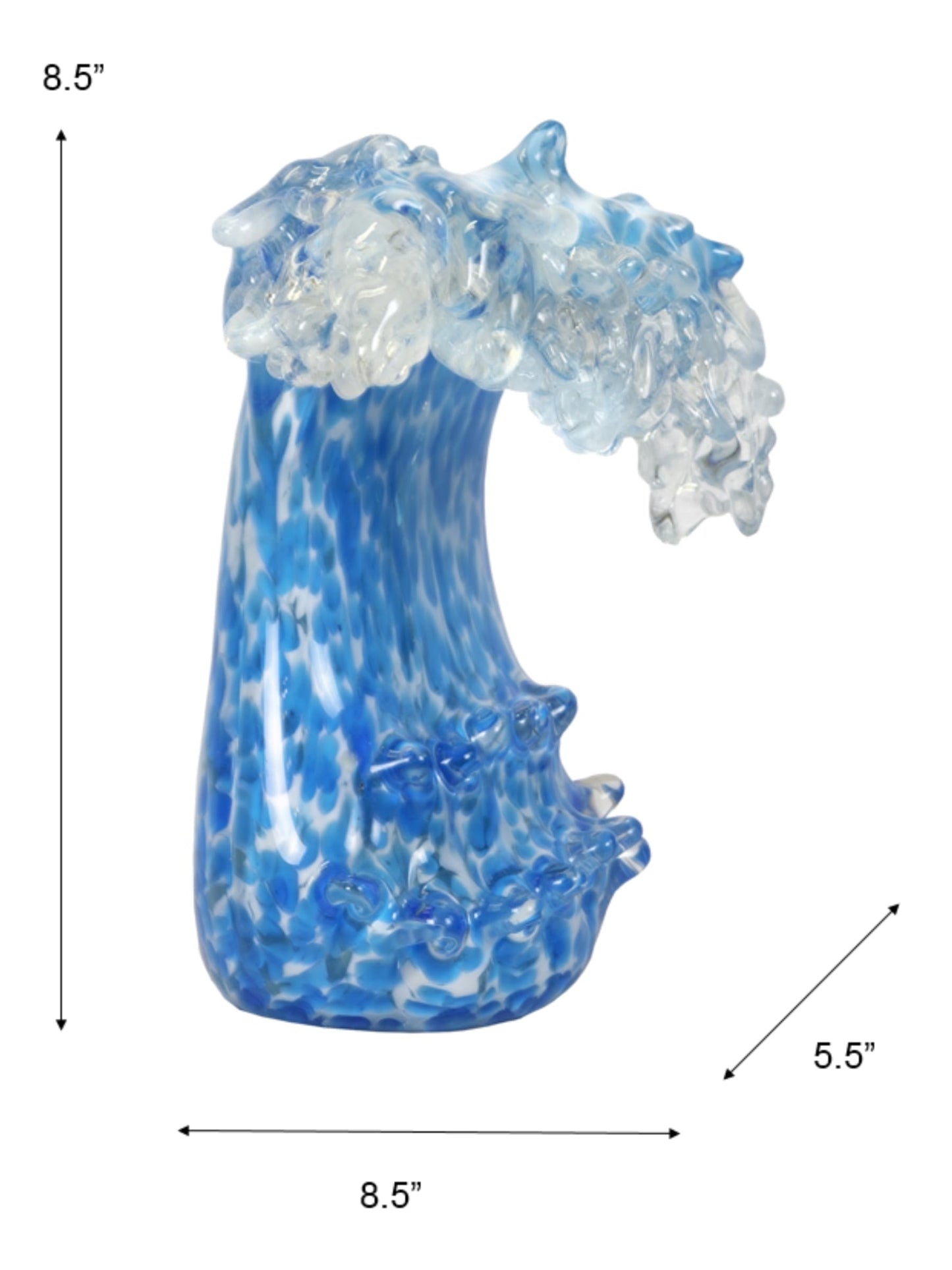 Dale Tiffany Art Glass Sculpture 8.5" Tall Laguna Wave Handcrafted Murano-Style Sculpture for Home Décor, Living Room, Bed Room, Home Office and Gift