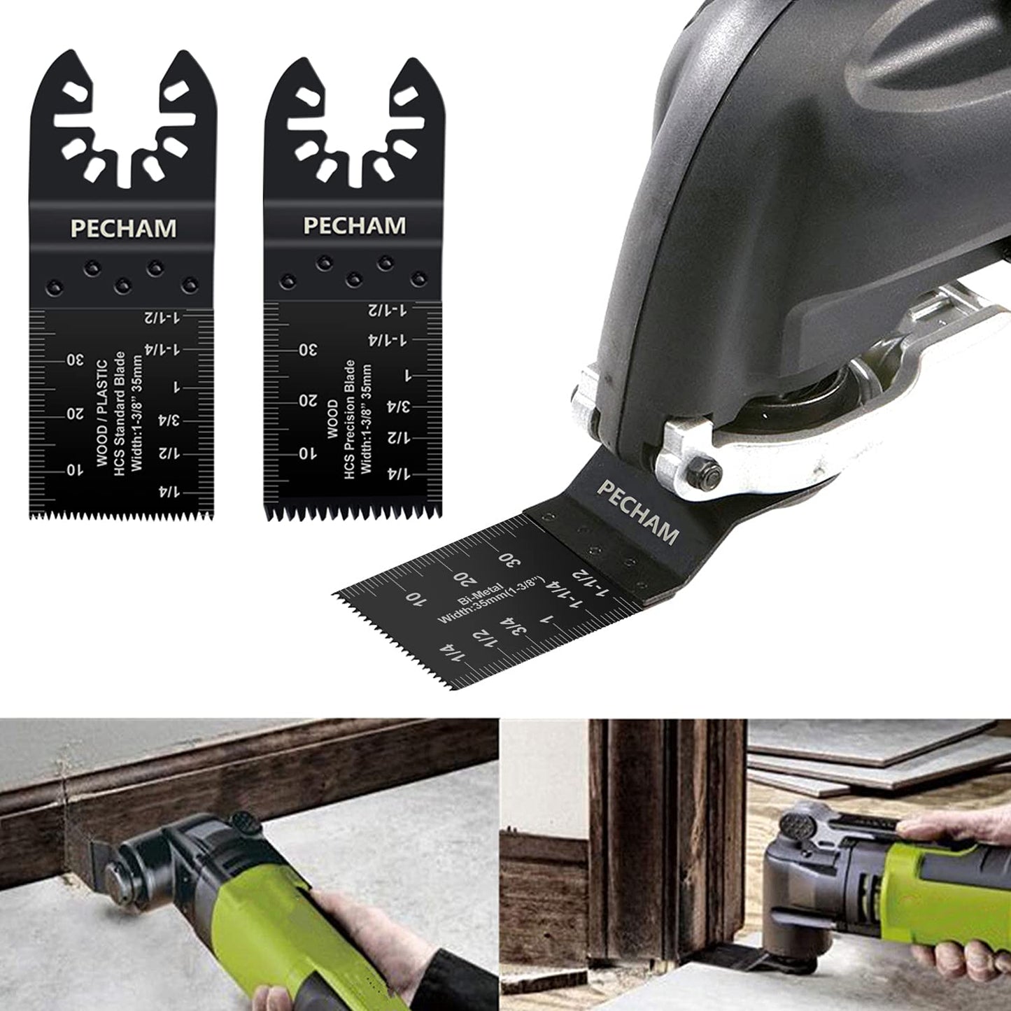 PECHAM 24PCS Oscillating tool Accessories Universal Wood Metal Oscillating Multitool Quick Release Tool Kits Fit Fein Multimaster, Ryobi, Milwaukee, Bosch, Dremel, Dewalt, Rockwell, Makita More