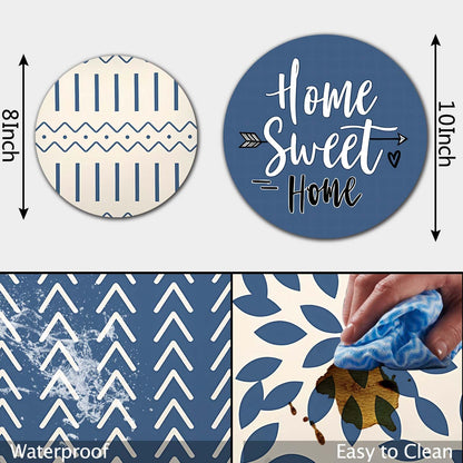 Home Sweet Home Electric Stove Burner Covers Modern Round Metal Stove Burner Covers,Set of 4,Beautiful Burner Covers,Light Blue Stove Top Covers Electric Stove Cooktop Decorative Kitchen Decor