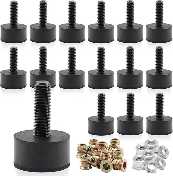 5/16 Rubber Adjustable Furniture Leveler，16 Pack Leveling Feet Screws in