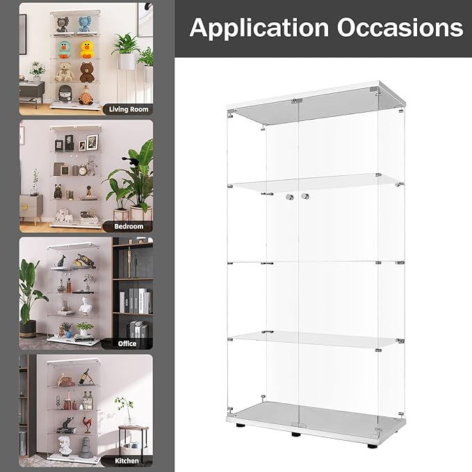 LFT HUIMEI2Y Glass Display Cabinet 4-Shelf