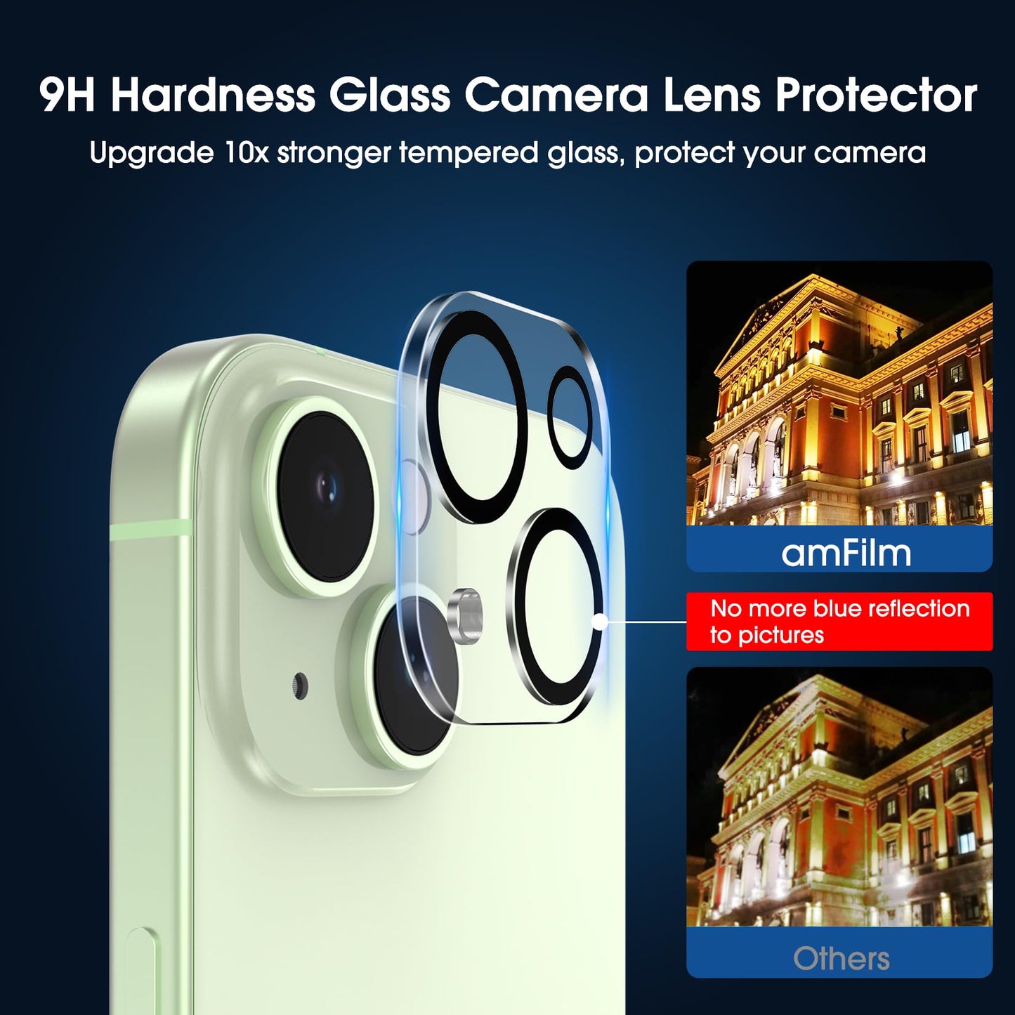 amFilm Easiest Installation OneTouch for iPhone 15 Pro Max Screen Protector [6.7 Inch] Tempered Glass + Camera Lens Protector, Auto-Alignment Tech, Bubble Free, Case Friendly, Anti-Scratch [2+2 Pack]