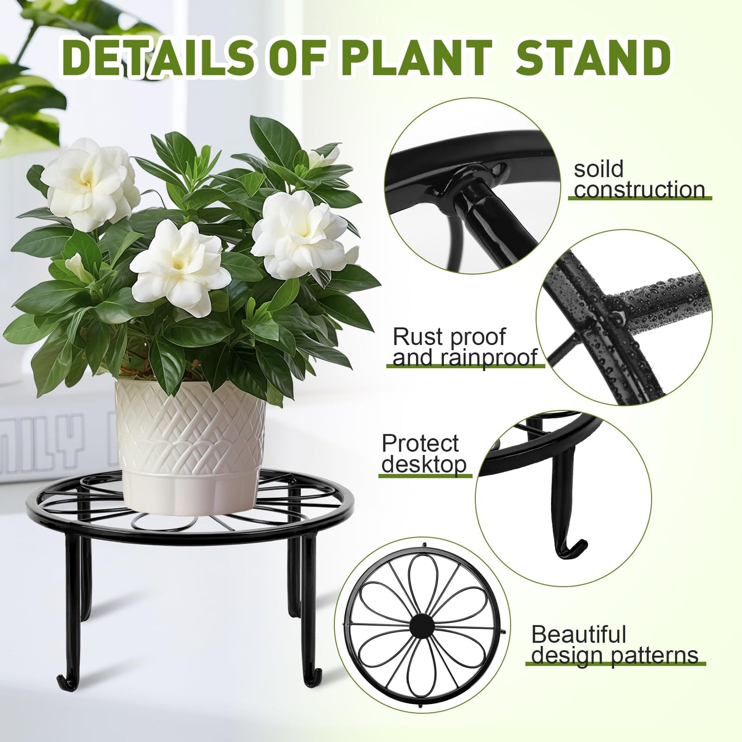 ESRICH 10 Pack Plant Stand, Metal Plant Stands for Outdoor Indoor Plants, Heavy Duty Plant Stands for Multiple Plant, Anti-Rust Iron Plant Pot Shelffor Planter, Potted Plant Holder for Garden Home