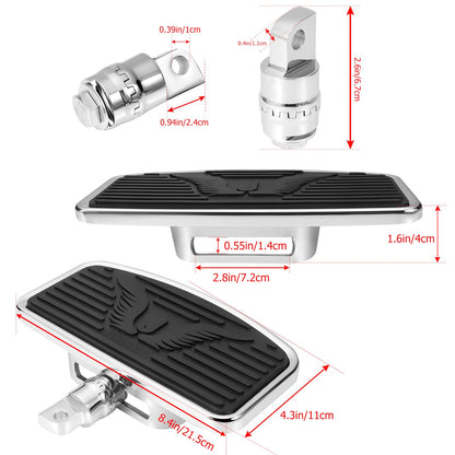 Adjustable Motorcycle Floorboards Rear Passenger Foot Pegs Footboard Pedals Compatible with Harley Sportster 883 1200 (Eagle Pattern Rear Floorboard)