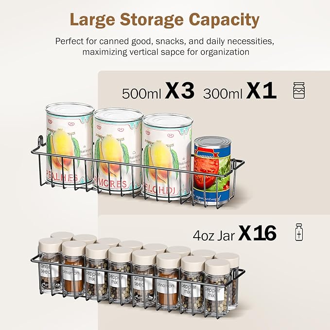 Delamu Over The Door Pantry Organizer, 5-Tier Pantry Door Organizers and Storage