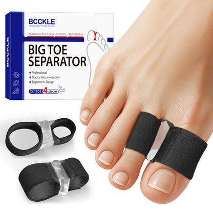 BCCKLE Big Toe Separator,2-Loop Toe Alignment Corrector - Relieve Bunion & Overlapping Toe Pain, Day & Night Soft Gel Sleeve, 3 Sizes, Machine Washable.
