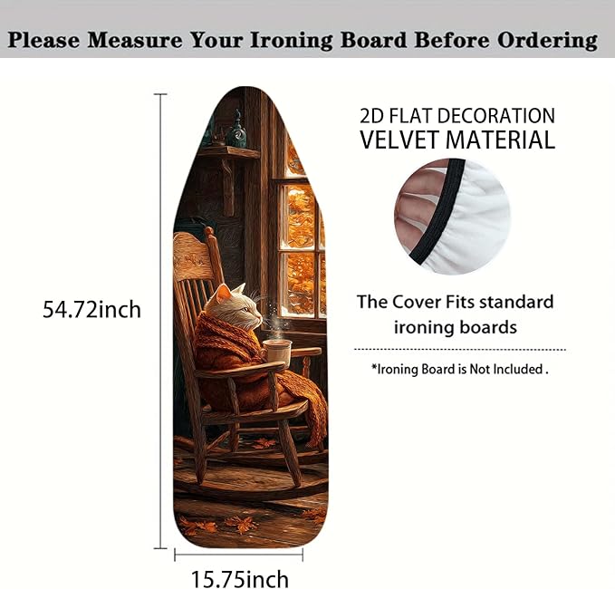 Nuxovilar Cat in Rocking Chair Pattern Ironing Board Cover, 15 * 54inch