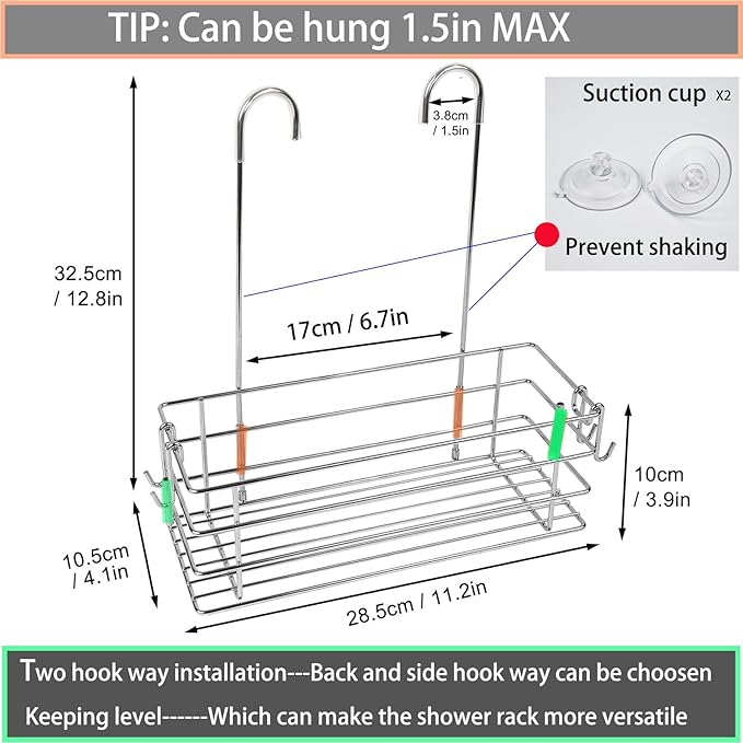 Shower Caddy Hanging Shower Rack SUS304 Stainless Steel Hanging Shower Orangizer