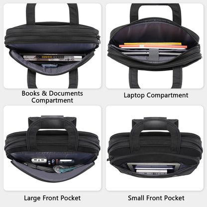 MATEIN Laptop Bag, 15.6 Inch Multifuntional Business Computer Laptop Case, Unisex Spacious Shoulder Messenger Bag Briefcase for Men and Women, Universal Nylon Briefcase for Notebook - Black