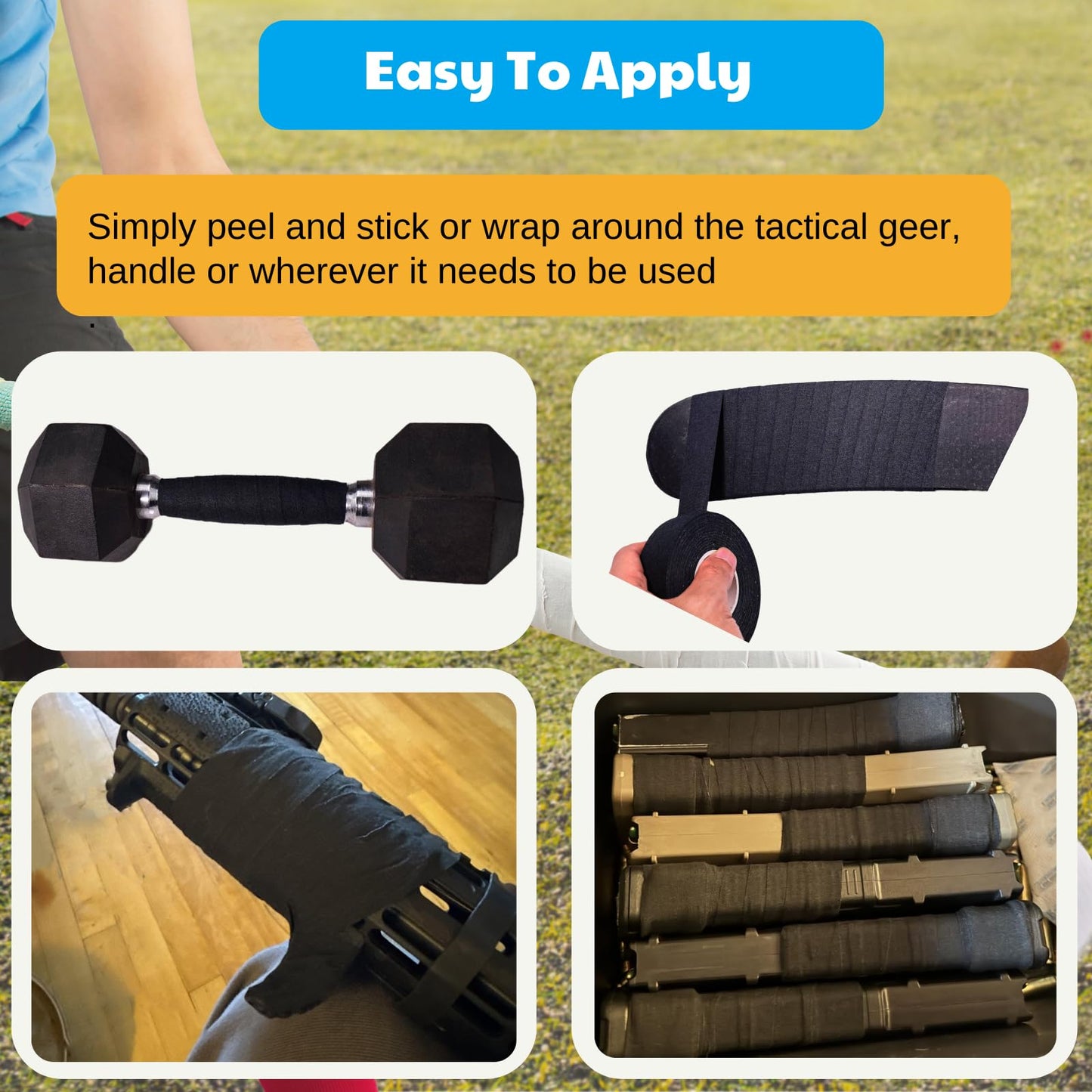 Autrends Grip Tape - Multipurpose Goon Grip Tape for Guns, Handgun, Rifle, Pull Up Bars, Barbells, Dumbbells, Tools, Handles, Bats, Rackets, Yard Tools, Wire Wrap-1 Inch x 82 Feet