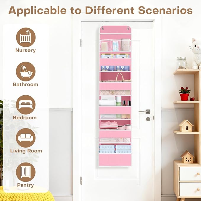 SpaceWhisper Over the Door Organizer, 6 Large Pocket Hanging Storage Organizer