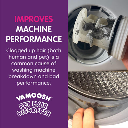 Vamoosh Pet Hair Dissolver - Pet Hair Remover for Washing Machines, Cotton Fresh 6x100g, Eliminates Odours and Dirt, Dissolves Dog, Cat, Horse, Animal Fur, Large Pack up to 6 Washes
