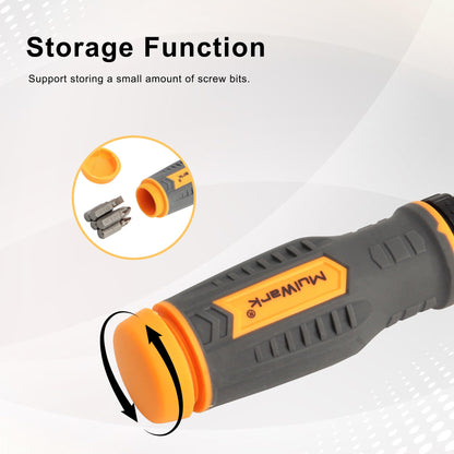 MULWARK Screwdriver Bit Set & Socket Kit, 77-Pieces Ratcheting Screwdriver Set with Case, 77 in 1 Multi Bit Screw Driver for Home DIY, Electronics, Car Emergency and Garage