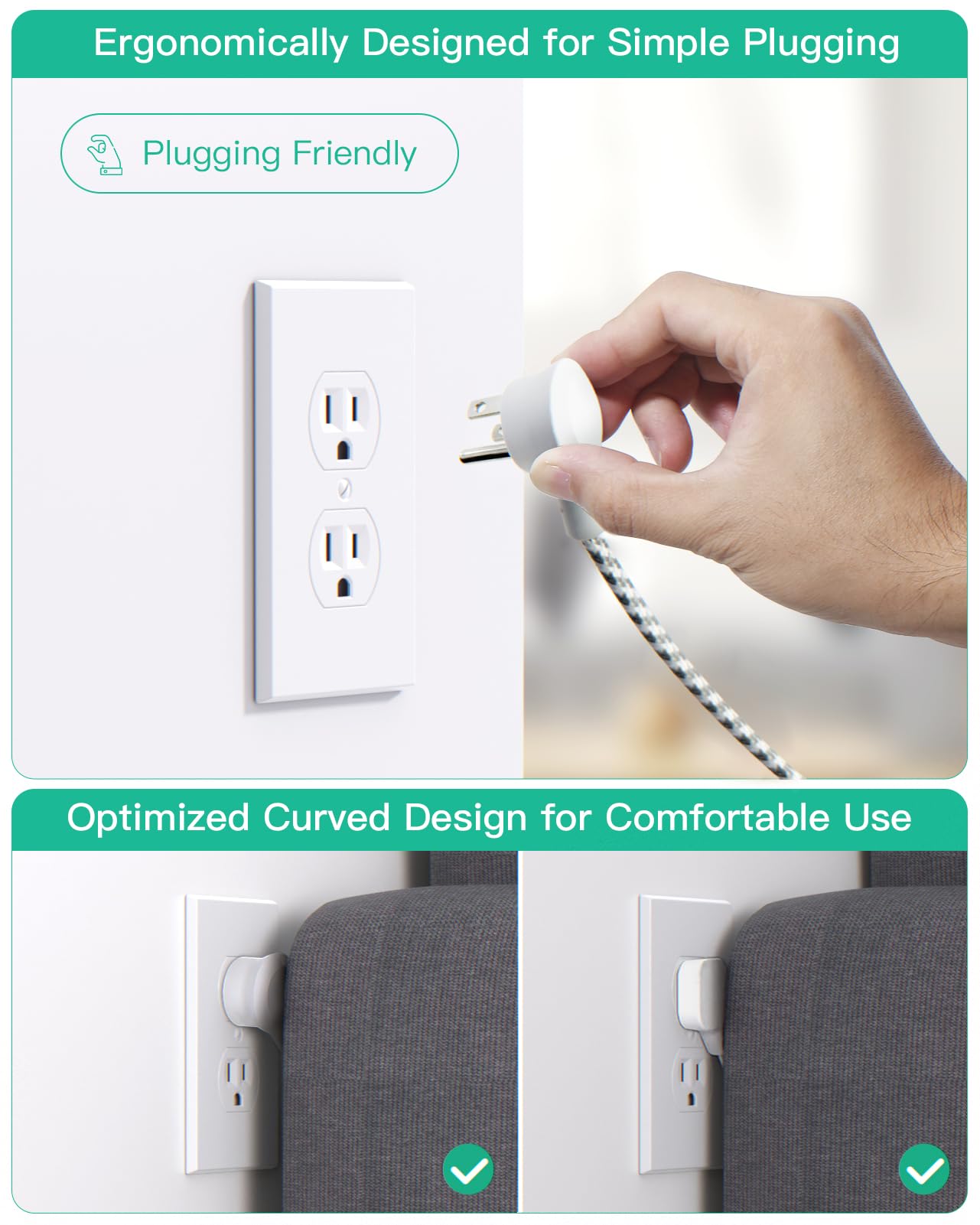 Travel Essentials - Mifaso Power Strip with USB, Compact Flat Plug Extension Cord 5ft with 3 Outlets 4 USB Ports, Non Surge Cruise Must Haves, Cruise Ship Essentials, Dorm Room, Apartment Essentials