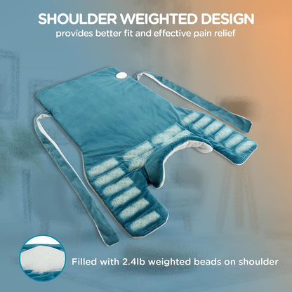 Comfytemp Upgraded Heating Pad for Back Neck Shoulders Deeper Pain Relief, 22"x33" Large Weighted Electric Heat Pad, Gifts for Women Men, Safe Design — 2H Auto-Off, Soft & Washable