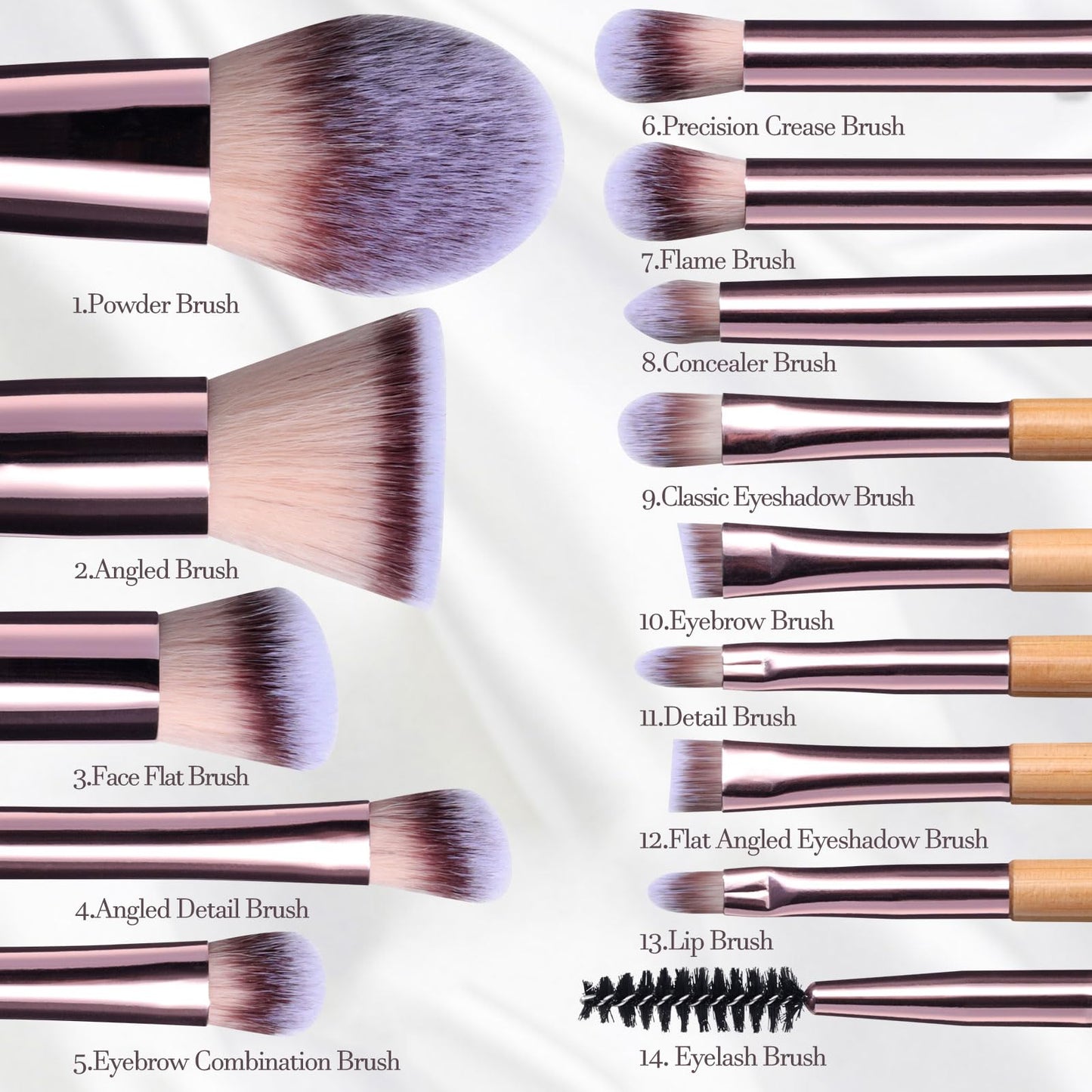 BS-MALL Travel Makeup Brush Set Foundation Powder Concealers Eye Shadows Makeup Set with LED light Mirror 14 Pcs (Green)