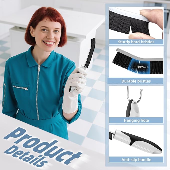 Scrub Brush Set, Heavy Duty Scrub Brushes Crevice Cleaning Brush
