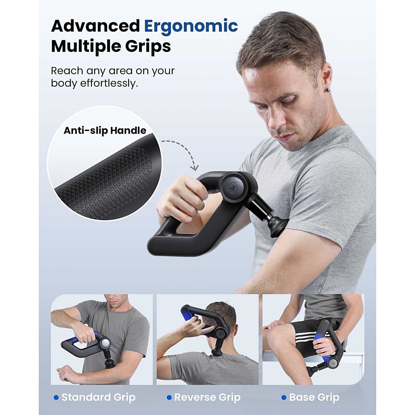 BOB AND BRAD D5 Pro Plus Massage Gun with Heat, 13mm Amplitude Deep Tissue Percussion Massage Gun with Max Power for Muscle Therapy, Professional Muscle Massager, Ideal Gift