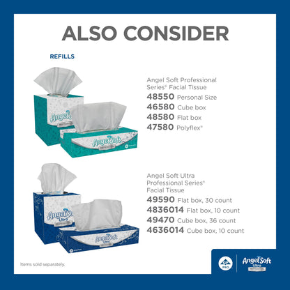 Georgia-Pacific Angel Soft Ultra Professional Series Premium 2-Ply Facial Tissue (4636014), 96 Sheets Per Box, 10 Tissue Cube Boxes Per Case