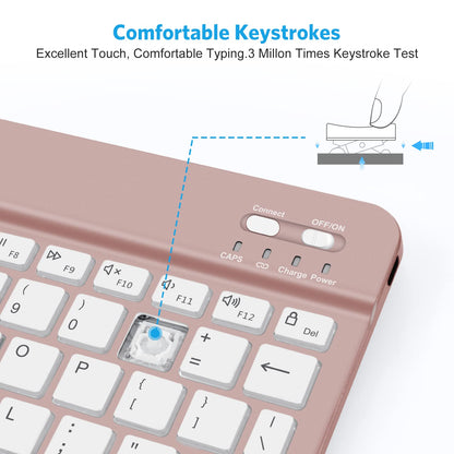 OMOTON Bluetooth Keyboard, Backlight Wireless Rechargeable Keyboard for iPad, iPad Pro, iPad mini, iPad Air with Illuminated LED (White)
