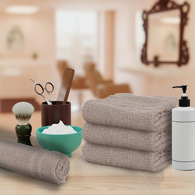 24 Pack Sand Hand Towel 100% Cotton Spa Towel – 16x26 inches Highly Absorbable
