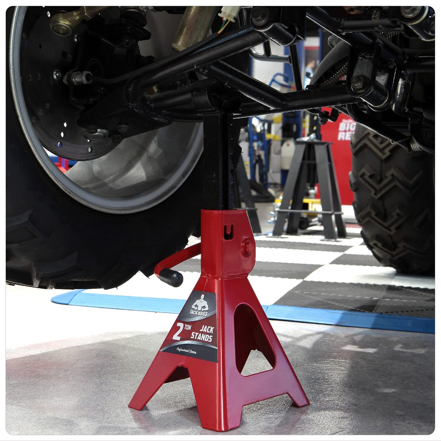 Jack Boss 3 Ton Floor Jack with Jack Pad and Jack Stand Set Combo