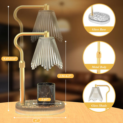 WYghyronic Candle Warmer Lamp with Timer & Dimmable 4-Level Brightness - Adjustable Height,for New Home Bedroom, Gifts for Women (Clear)