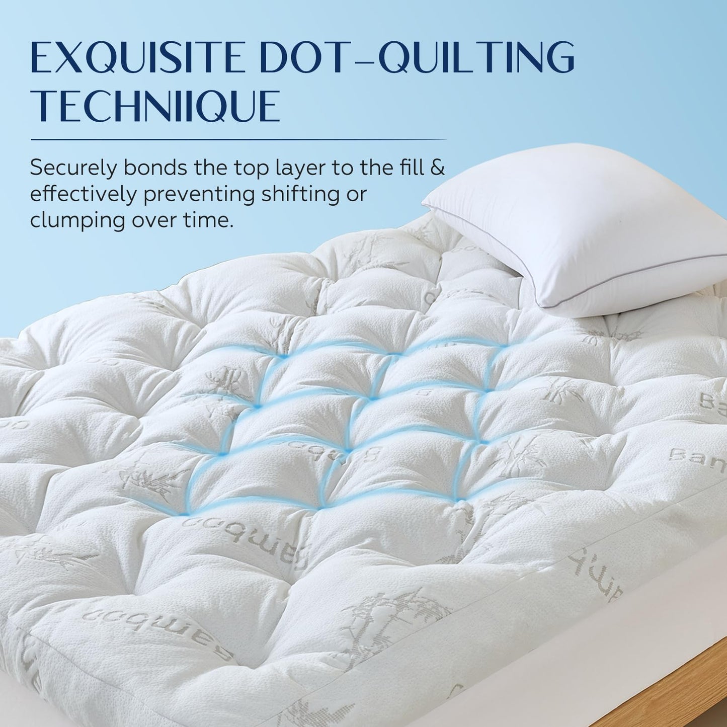 5 Inch Full Mattress Topper Viscose Derived from Bamboo,Extra Thick Pillow Top Mattress Pad Full Size,Cooling for Hot Sleepers,Memory Foam Filling for Pain Relief,White