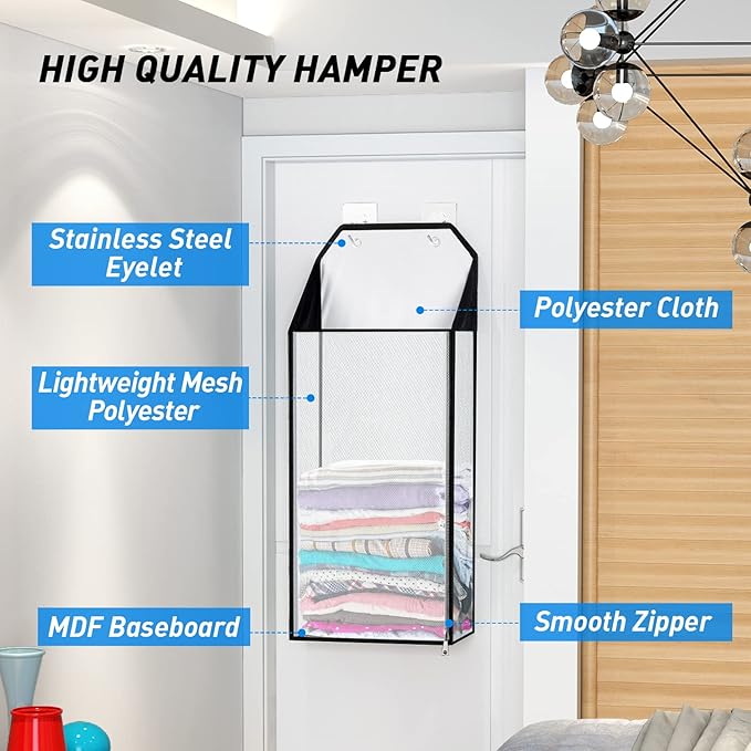 MaxGear Hanging Laundry Hamper, Over the Door Hamper