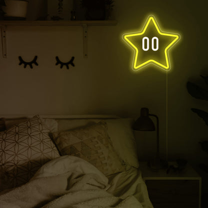 Star Neon Sign, Gaming Led Neon Light for Kids Bedroom Wall Decor Game Room Decor,Man Cave,Dimmable Gaming Star Led Sign Gifts for Kids Boys