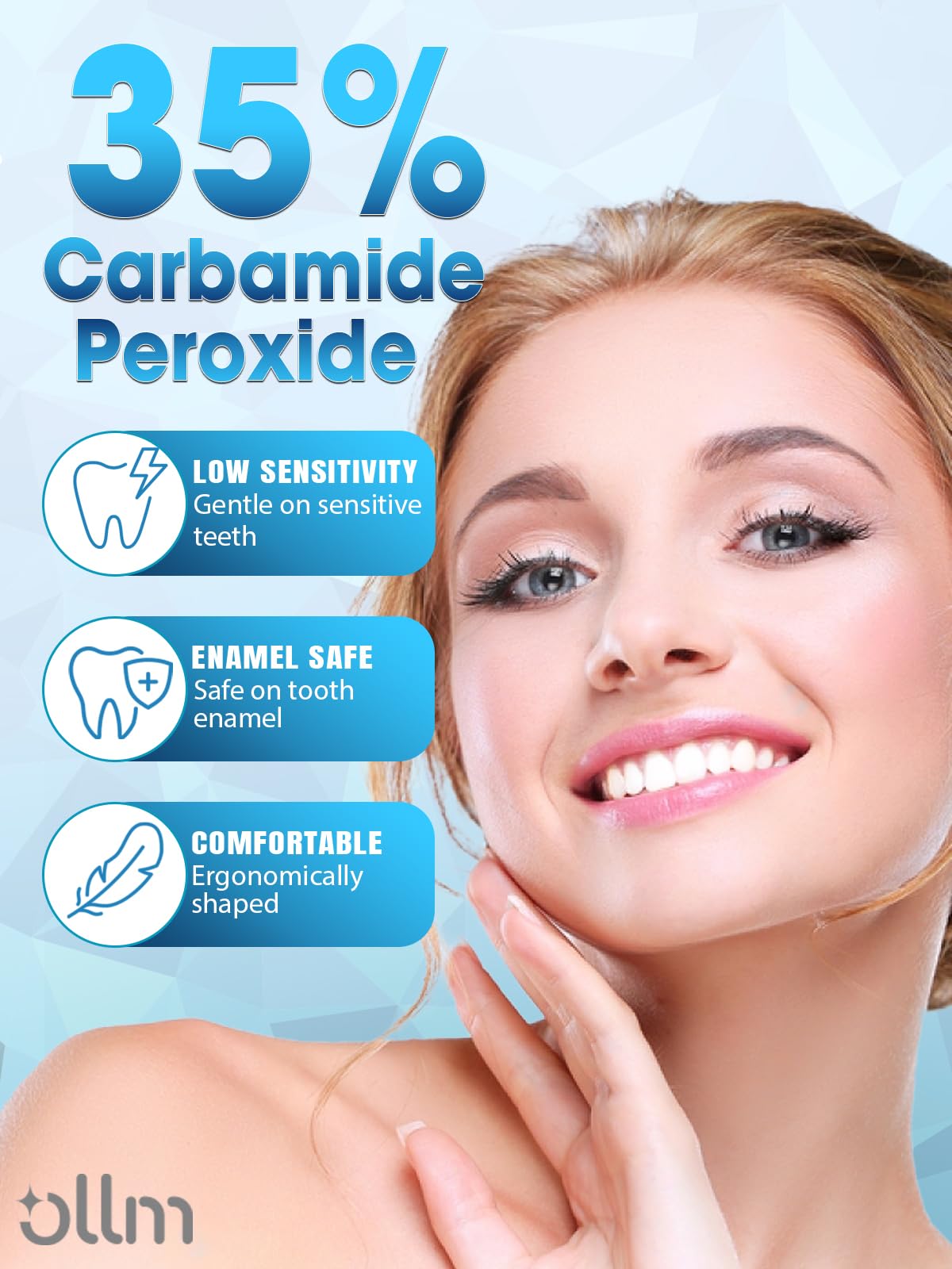 Teeth Whitening Kit with LED Light - White Sensitive Tooth 35% Carbamide Peroxide Gel Pen Dental Mouth Trays Whitener Professional Bright Brace Product System for Home Work Travel