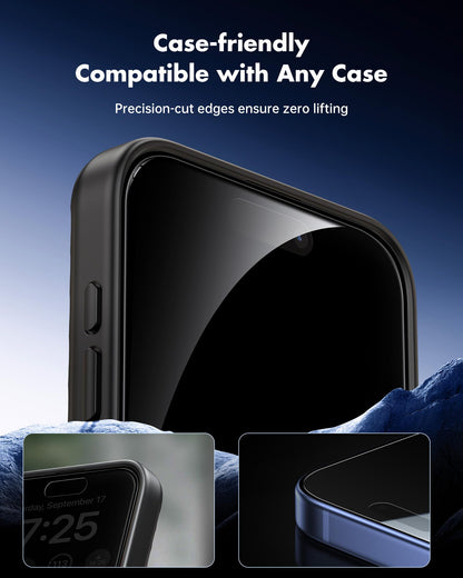UNBREAKcable Privacy Screen Protector for iPhone 14/ iPhone 13/13 Pro, Tempered Glass [True 28°Anti Spy] [9H Hardness] [Case Friendly] Private Protector for iPhone 6.1" - 2 Pack