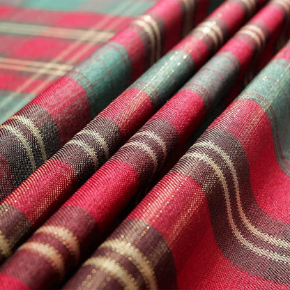 SASTYBALE Christmas Tablecloth Red,Plaid Rectangle Xmas Metallic Fabric Table Cloth Dust-Proof Wrinkle Resistant Heavy Weight Polyester Table Cloths for Holiday Kitchen Dinning Tabletop(52" x 70")