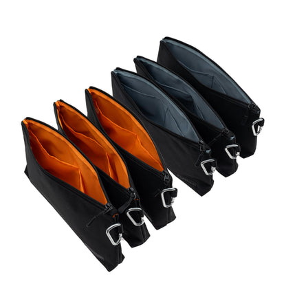 COREFLEX Premium Tool Pouch Zipper Bag, Small Tool Bag, Multipurpose Storage pouch, Heavy duty Flat Bottom Tool bag with YKK Zipper (6 pack Large 12inch Black)