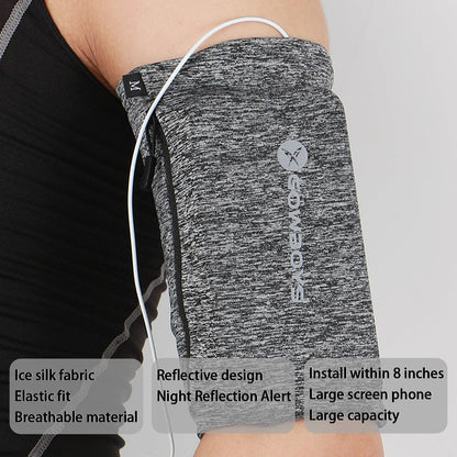 RAKSONIC Running Phone Armband for Men Women,Universal Arm Bands for Phones Below 8 Inches,Waterproof Cell Phone Armband for Hiking,Running,Cycling,Climbing(Grey L)