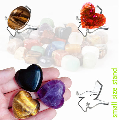 12 PCS Rock Display Stand Mini Acrylic Easel Stands ( 3 Sizes ) Acrylic Rock Holder Rock Stands for Display Multiple Sizes Small Collectibles - Crystal Painted Rock Geodes Rock Mineral Agate Fossil