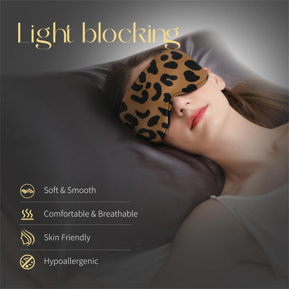 ZIMASILK Adjustable 100% 22 Momme Mulberry Silk Sleep Mask for Sleeping, Filled with Premium Mulberry Silk, Softest & Breathable Blackout Eye Sleeping Mask (Black)