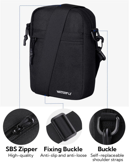Waterfly Mens Cross Body Bag: Shoulder Bag Small Messenger Bag Casual Crossbody Chest Sling Bag for Working Travel Daily